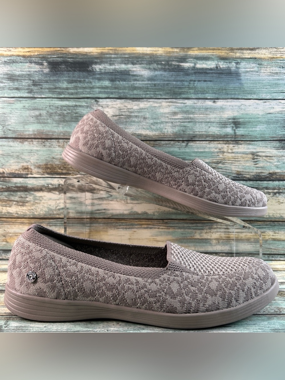 Skechers On The Go Dreamy Skimmer Flats Womens 8.5M Taupe Knit Comfort Shoes